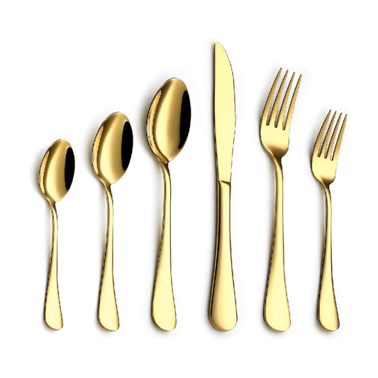 Elegant 36 pcs stainless steel gold polished cutlery set