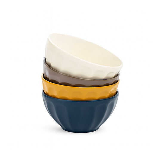 4 pcs set colored ceramic bowls 6''