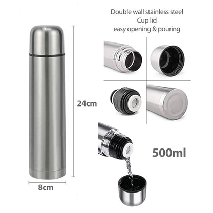 Double wall stainless steel vacuum insulated flask