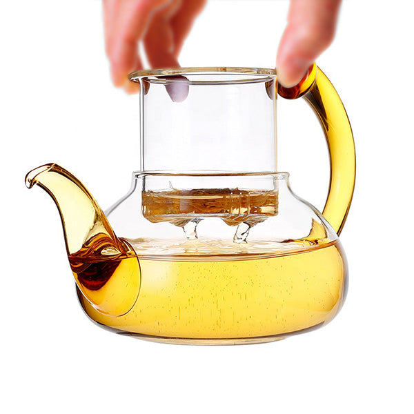 600 ml borosilicate tea pot with glass filter infuser