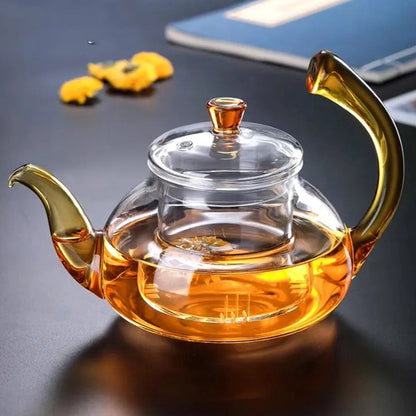 600 ml borosilicate tea pot with glass filter infuser