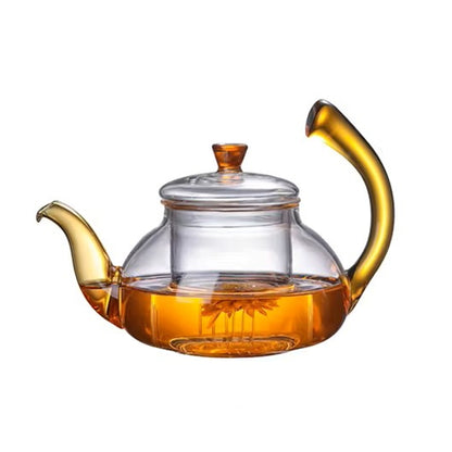 600 ml borosilicate tea pot with glass filter infuser