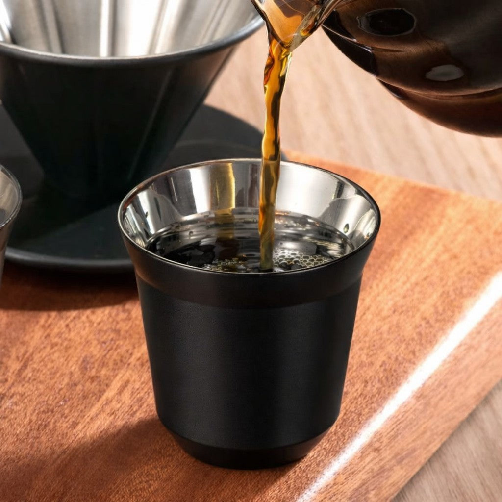 80 ml Double wall stainless steel espresso coffee cup