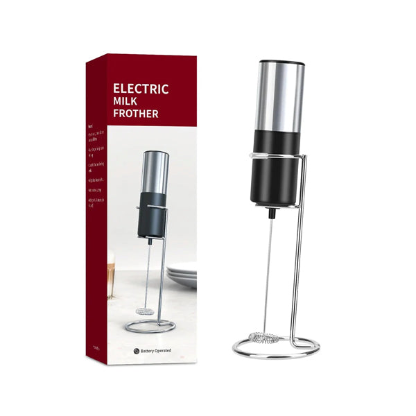 High speed battery operated electric milk frother with stand