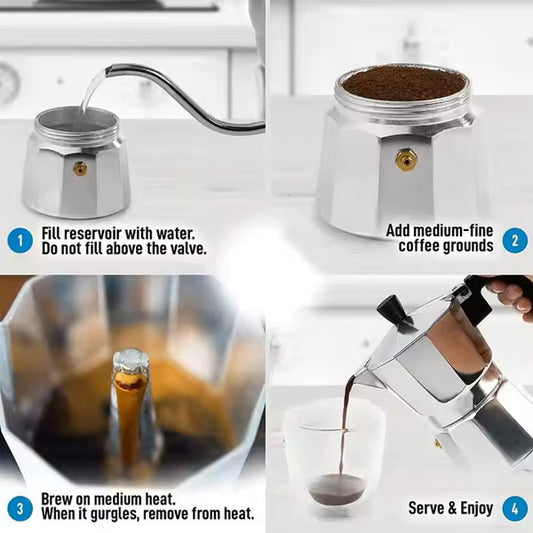 Aluminum Moka coffee pot - Black