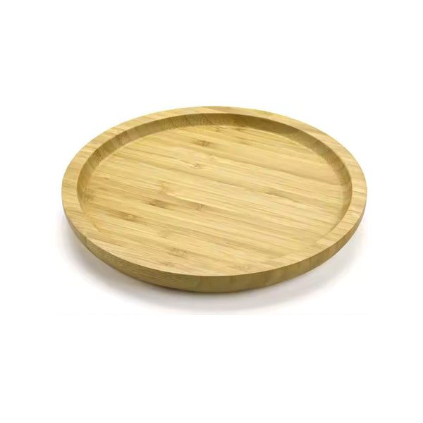 Natural Bamboo 25cm round food tray