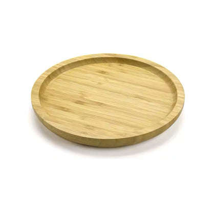Natural Bamboo 25cm round food tray