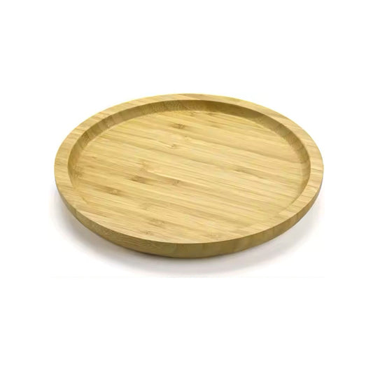 Natural Bamboo 25cm round food tray
