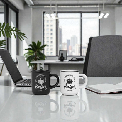 Ceramic elegant Duo 90ml coffee cup black & white set of 2