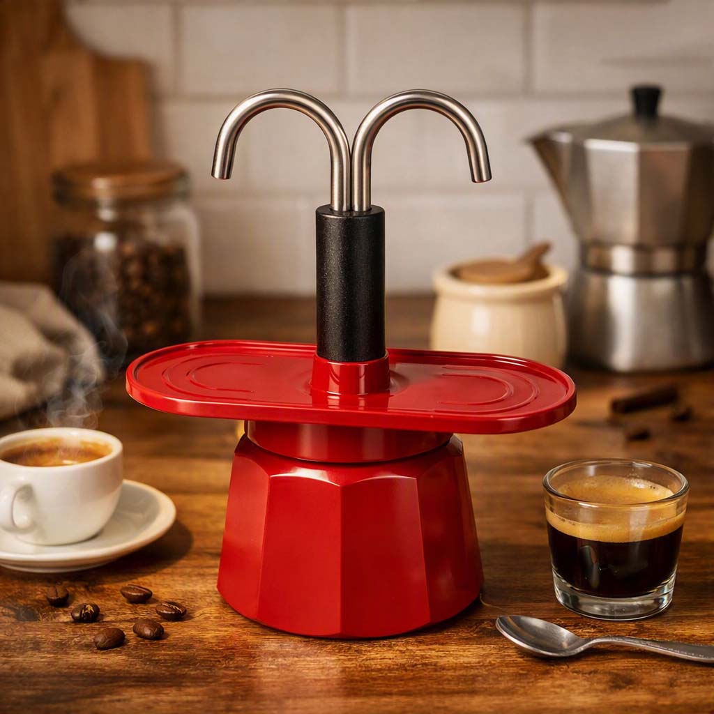 Aluminum Dual espresso Moka pot coffee stovetop maker 100ml