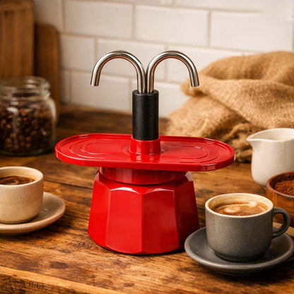 Aluminum Dual espresso Moka pot coffee stovetop maker 100ml