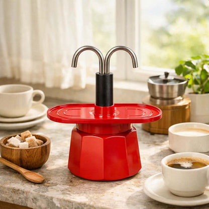 Aluminum Dual espresso Moka pot coffee stovetop maker 100ml