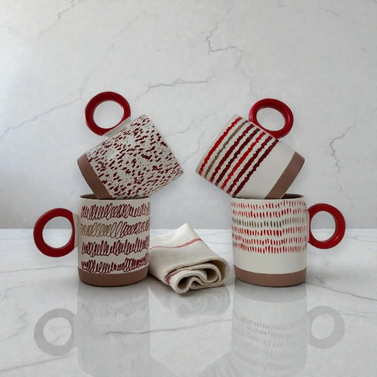 4pcs Modern ceramic mug gift set