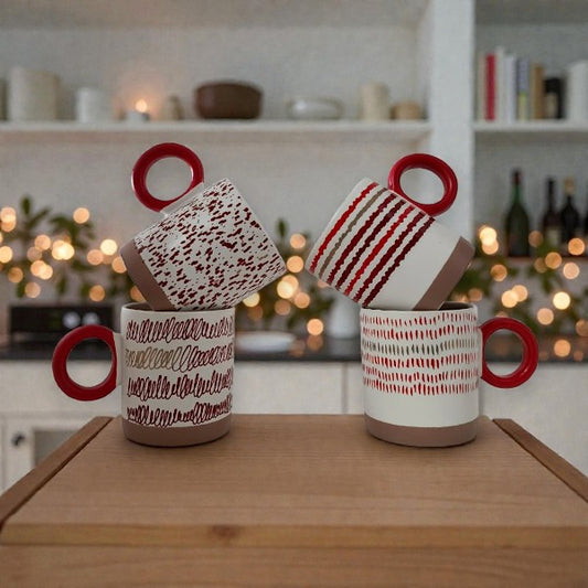 4pcs Modern ceramic mug gift set