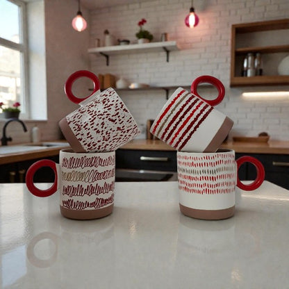 4pcs Modern ceramic mug gift set