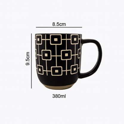 4pcs modern Black ceramic mugs gift set