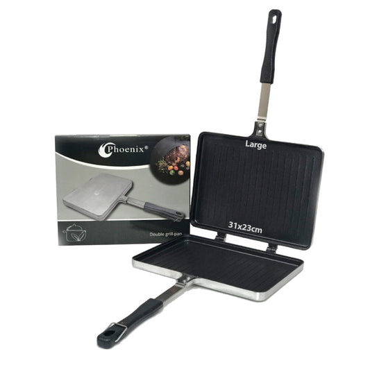 31cm large Double grill pan aluminum with non stick coating