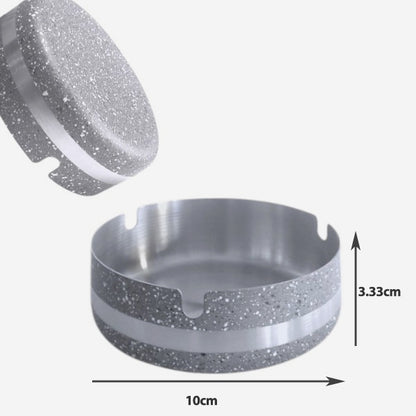 Stainless steel marble granite ashtray