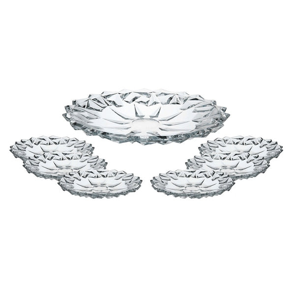 7pcs crystal glass plates cake set