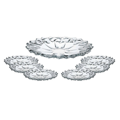 7pcs crystal glass plates cake set