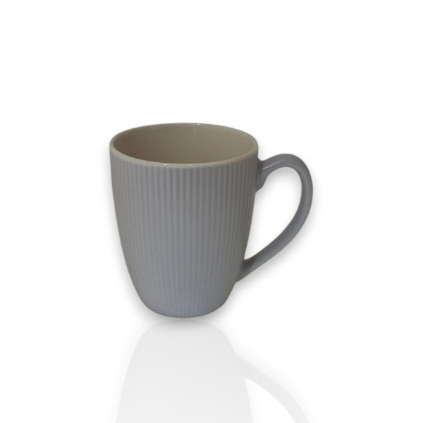 4pcs Light colored ribbed ceramic mugs gift set