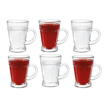 Elegant 170ml glass round base tea cup 6pcs set