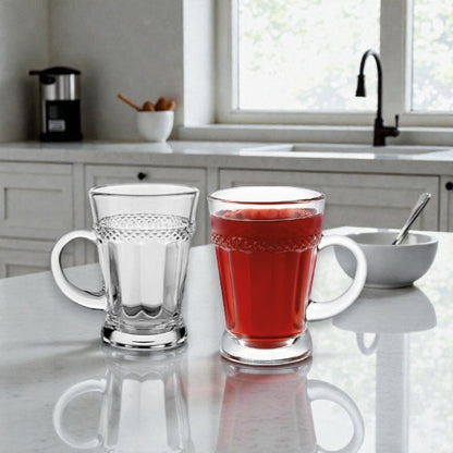Elegant 170ml glass round base tea cup 6pcs set