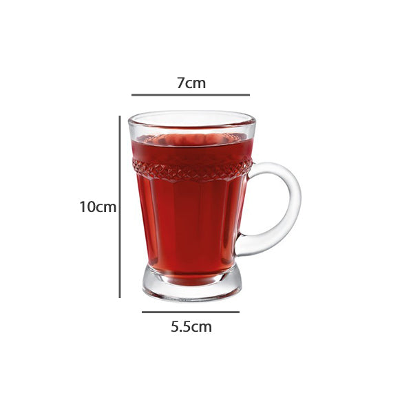 Elegant 170ml glass round base tea cup 6pcs set