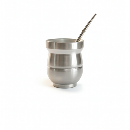 Yerba Mate cup stainless steel double wall  & straw