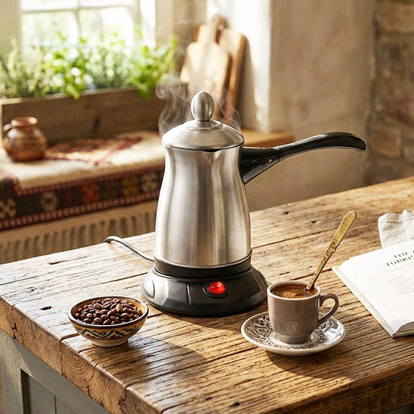 Stainless steel electric Turkish coffee maker With lid