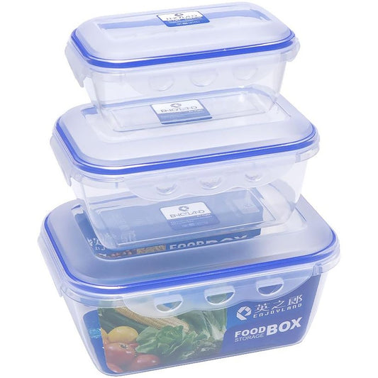 3 pcs rectangular Airtight plastic food storage containers