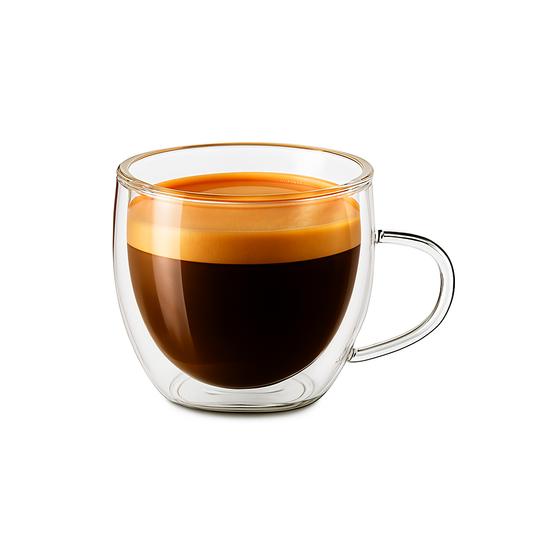80 ml double wall glass espresso cup with handle 6 pcs set