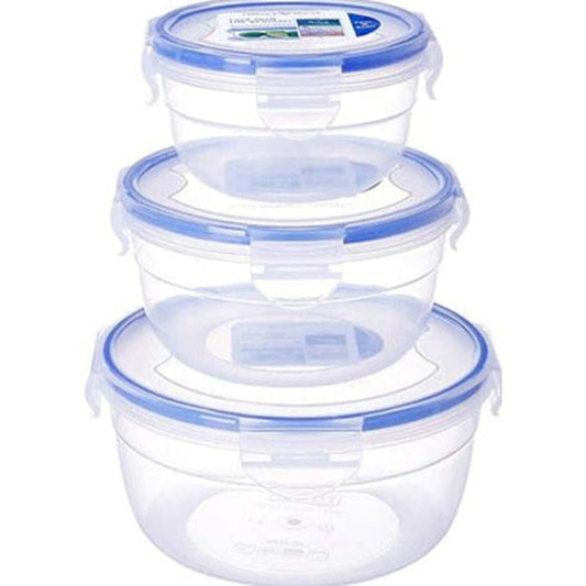 3 pcs round Airtight plastic food storage containers