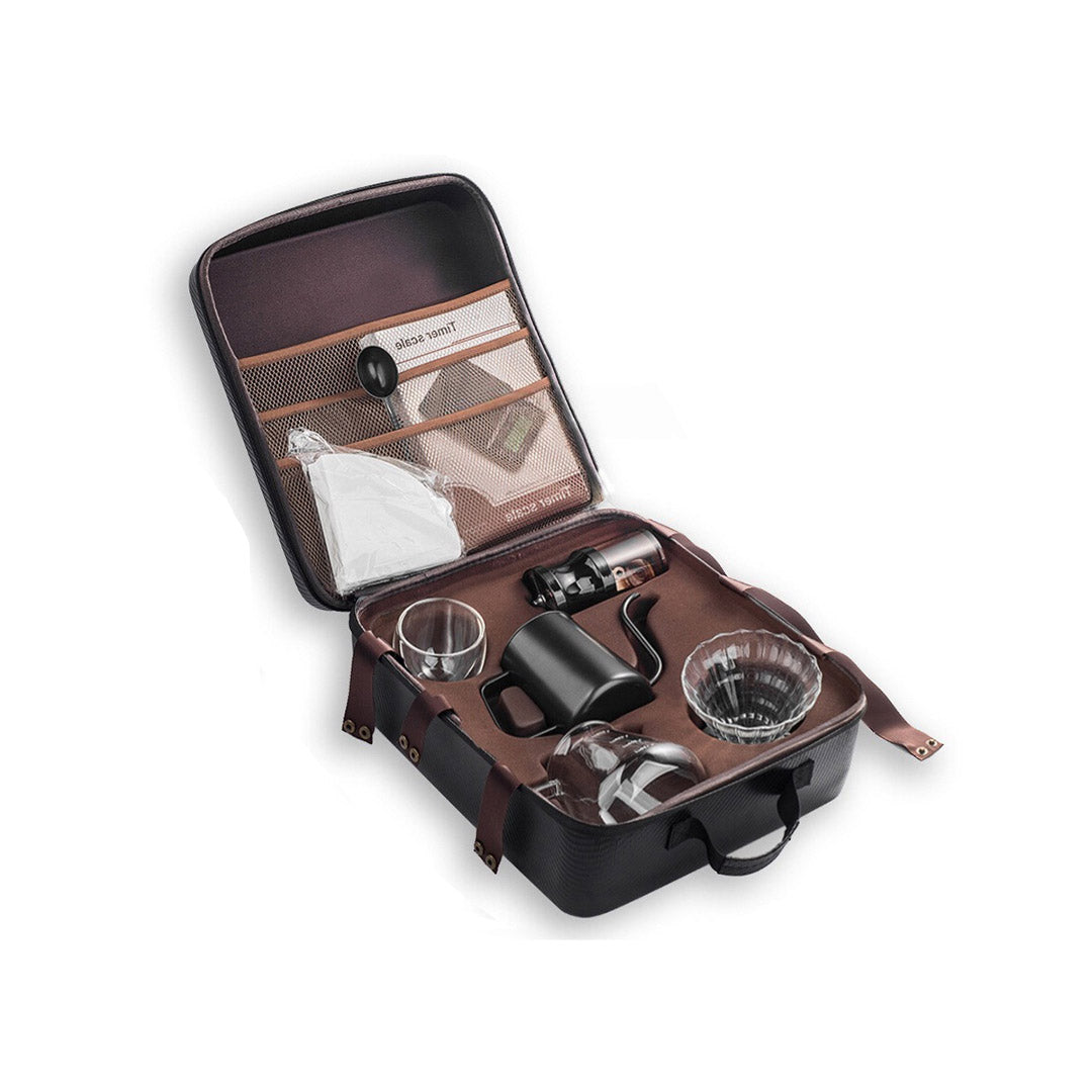V60 Coffee Travel Kit - 9 Piece Pour Over Set with Travel Case