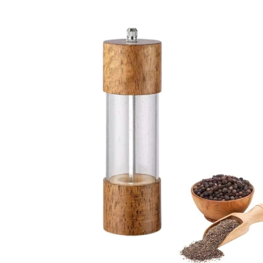 Wooden manual pepper grinder