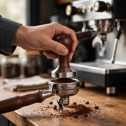 Wooden handle heavy duty coffee tamper