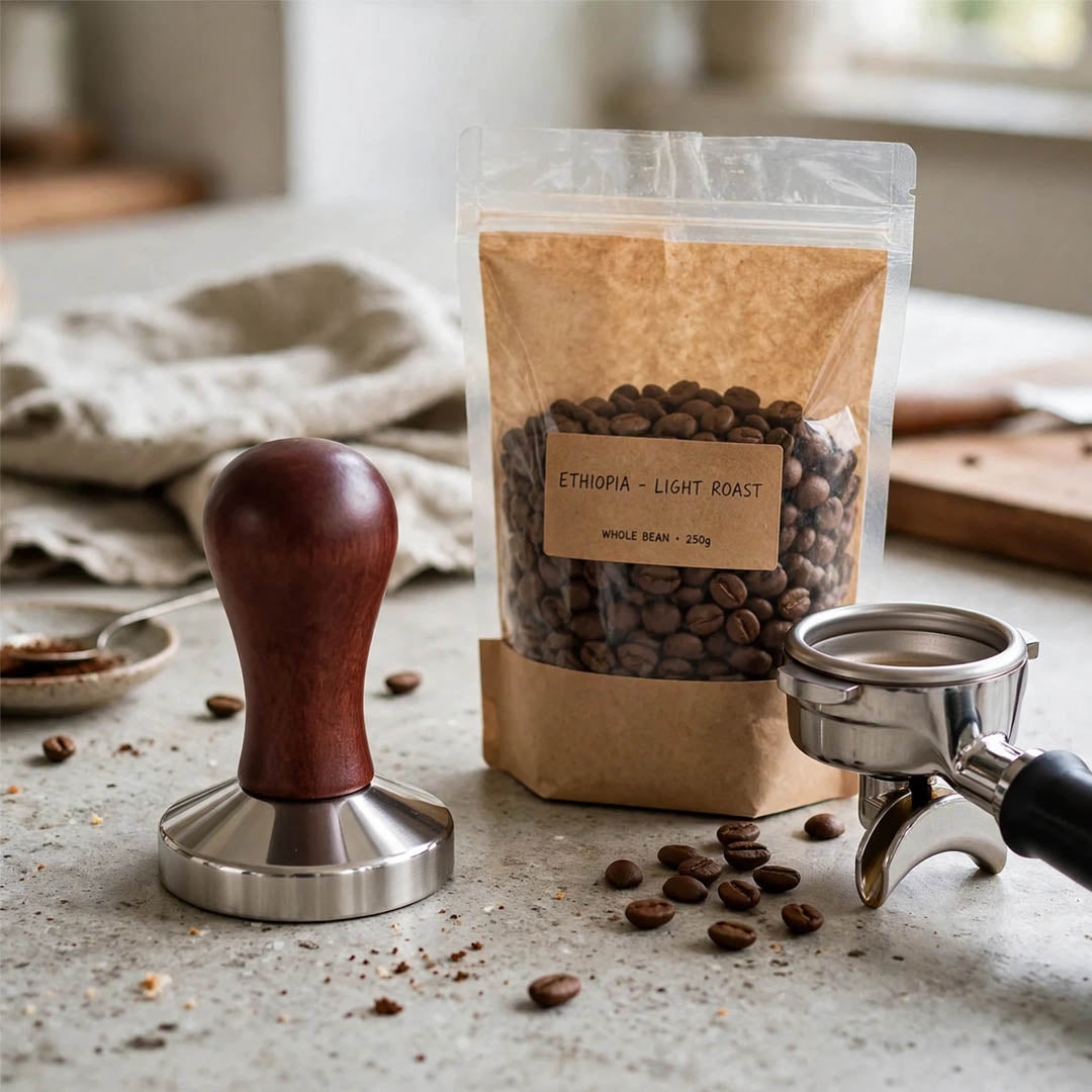 Wooden handle heavy duty coffee tamper