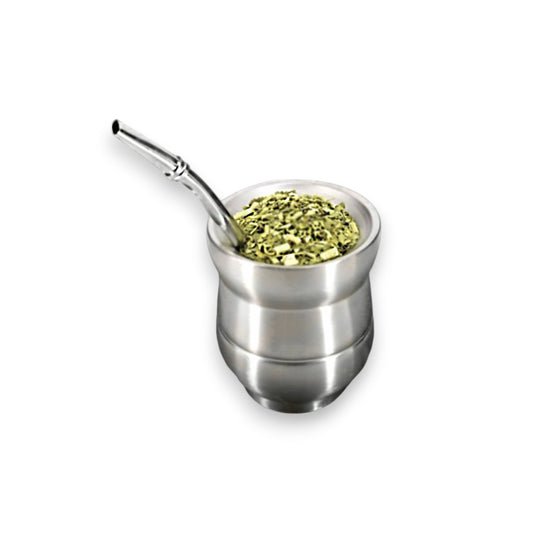 Yerba Mate cup stainless steel double wall  & straw
