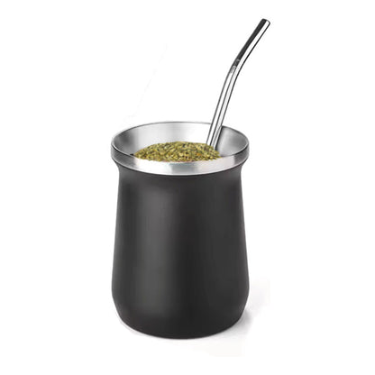 yerba mate colored double wall stainless steel + straw